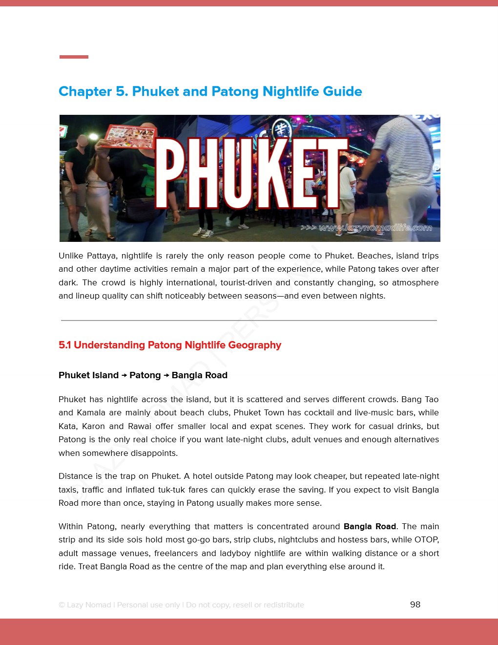 Sample page preview: Inside Guide Patong Geography and Taxi Intel